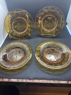 Tiara Amber Nursery Rhyme Child’s Plates. Set of 4 different scenes.Lil Bo Peep,